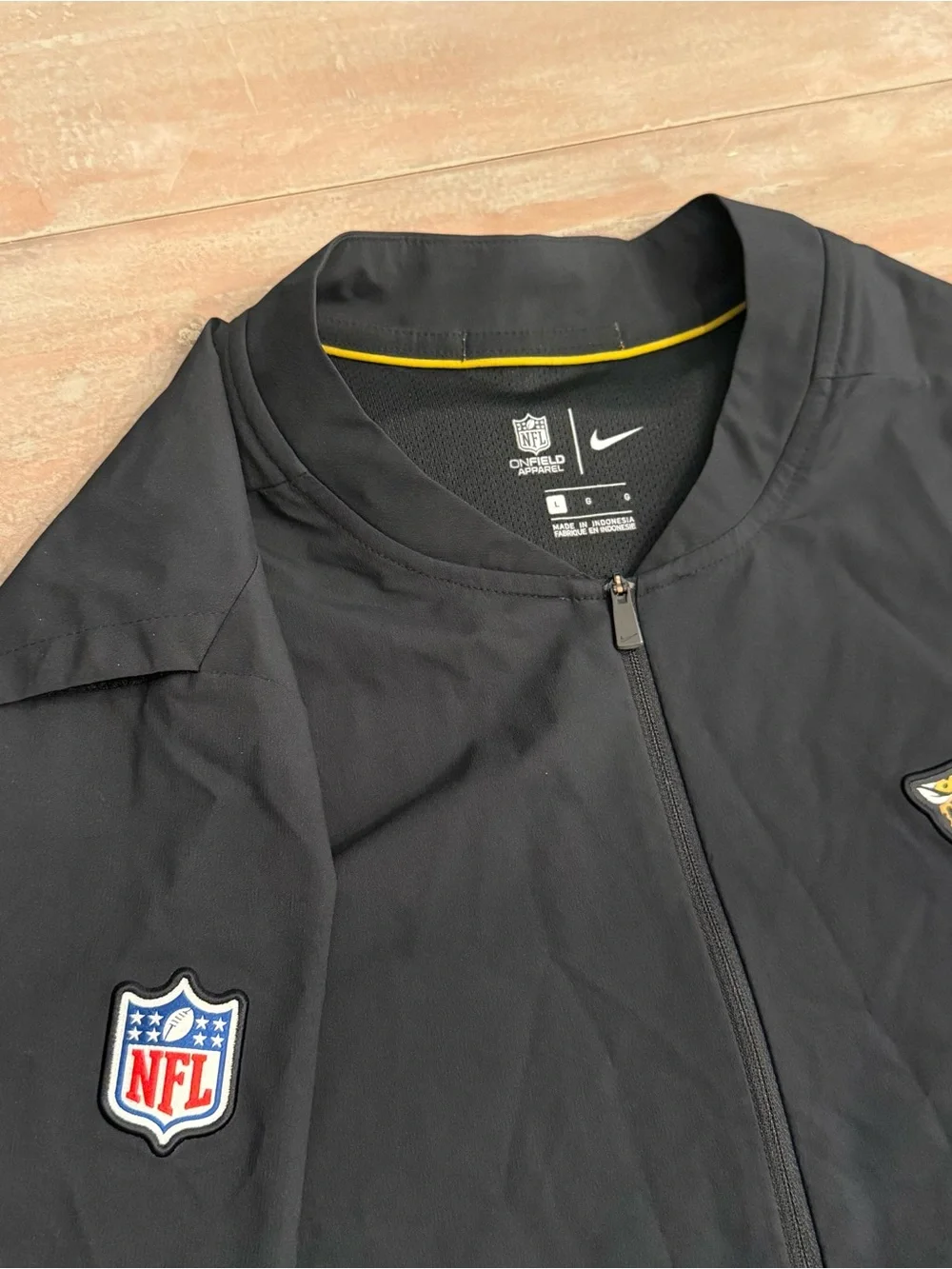 Nike Jacksonville Jaguars Men's Black Coach Pullover zip sides Sz L Preowned
